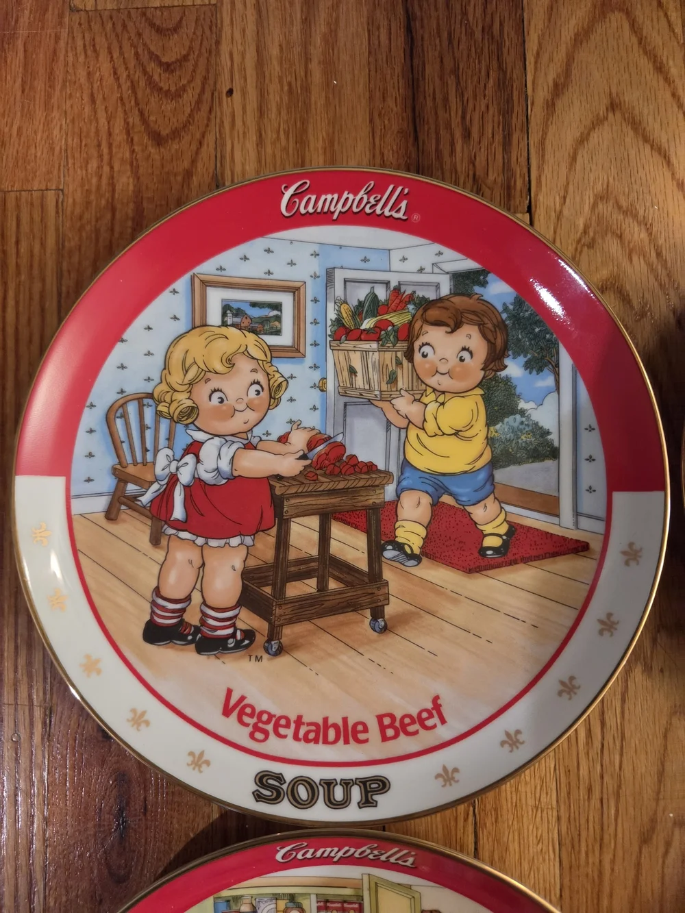 Red Vintage Soup Collector Plates - Set of 8